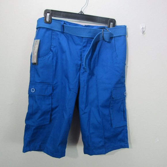Galaxy By Harvic Other - 😀Galaxy Mens Flat-Front Belted Cargo Shots W30